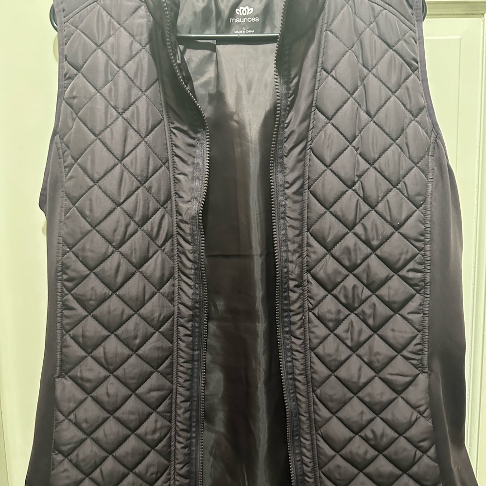 Maurices Quilted Black Vest